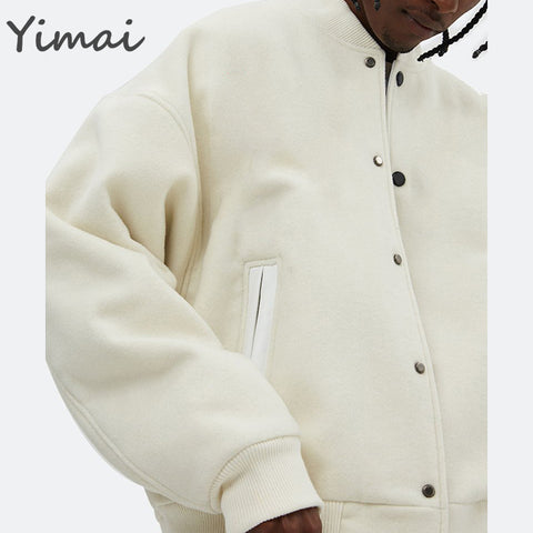 OEM New Trending Custom LOGO Street Wear Patches Outdoor Baseball Jacket Plus Size Leather Varsity Jacket For Men