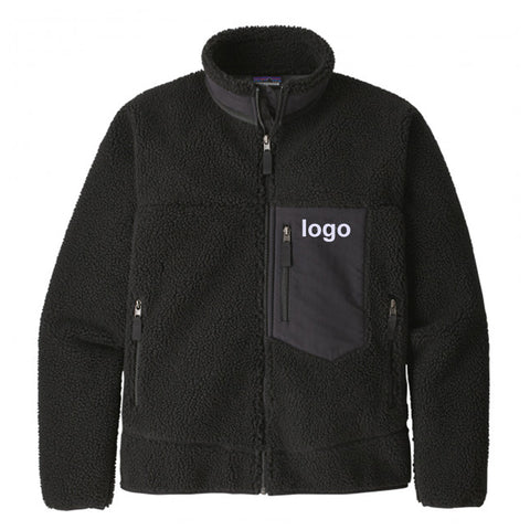 OEM Custom Casual Warm Thick Winter Zip UP Coats Men High Quality French Classic Soft Fleece Jackets Man