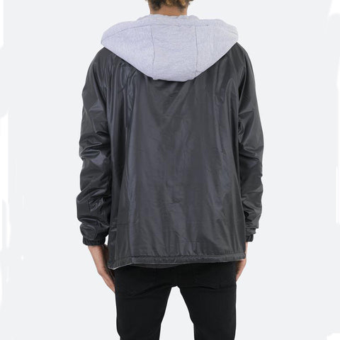 OEM Custom Men Street Coats Snap Closure Oversized Relaxed Fitted Hooded Coats Soft Washed Twill Jackets Men
