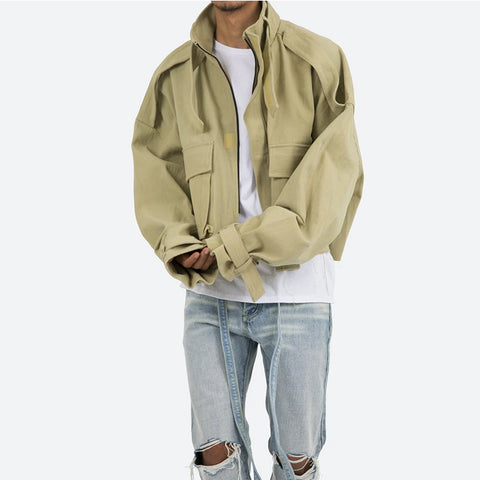 OEM Custom High Quality Wholesales Trendy Plus Size High Street Outdoor Casual Style Khaki Cropped Jackets