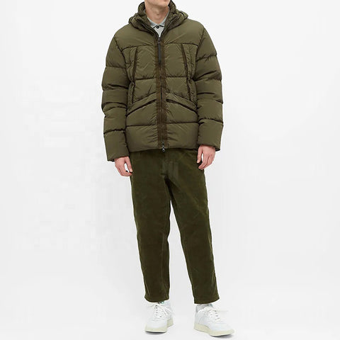 OEM Custom High Quality Sunglasses hooded Printed Bubble Puffer Windproof Oversized Men Jacket