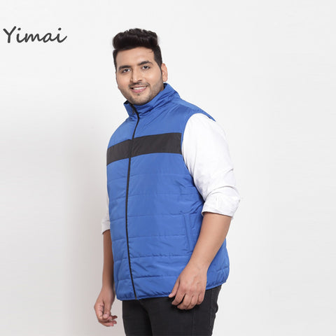 OEM Custom Plus Size Men Winter Fashion Stand Collar Thicken Cotton Warm Bubble Coats Puffer Padded Vest