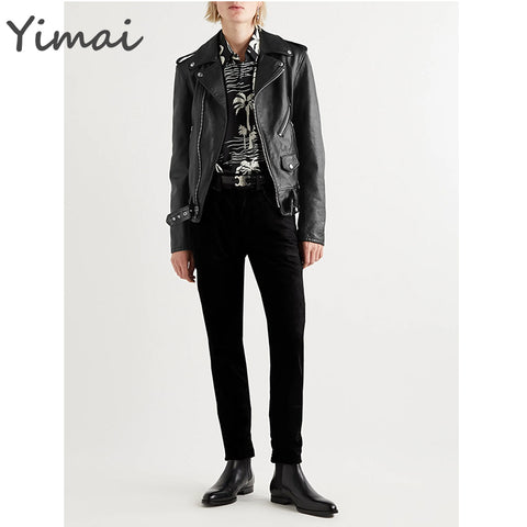 OEM high quality hot sale casual outdoor slim fit stylish pu biker black custom motorcycle leather jacket for men