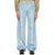 Men's stylish custom laser engraved logo high waist vintage lighter blue 100% cotton denim pants man jeans