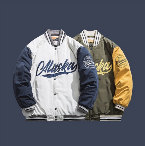 OEM Wholesale custom logo high quality puffer winter sports casual sweat men baseball jackets