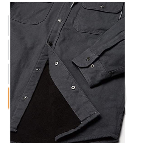 Custom 2022 Winter Fleece Jacket Plus Size Camel Cotton Canvas Hooded Shirt Jackets Work Jacket Men