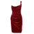 OEM Deep Half Sleeve Red Elegant Sexy Party Bodycon Women's Velvet Draped Dress