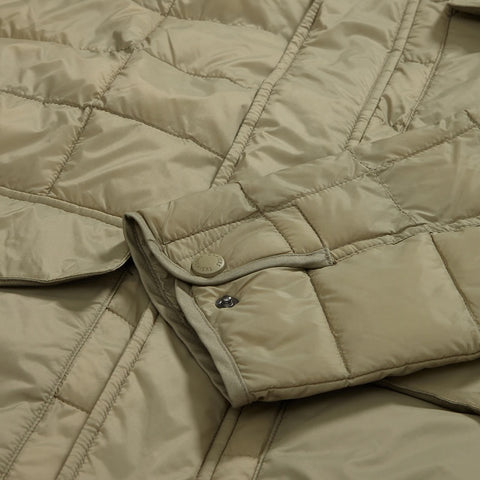 Super Light Nylon Shell Winter Quilted Padded Stand Collar Zip Up Jackets with Snap Buttons