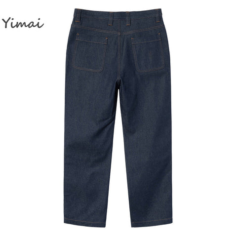 New Trending Denim Double Knee Pants 100% Cotton Work Baggy Loose Fitting Jeans
