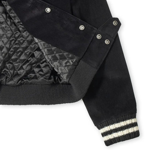 OEM ODM Custom MOQ 50PCS Coached Men Print Logo Casual Baseball Corduroy Varsity Jackets