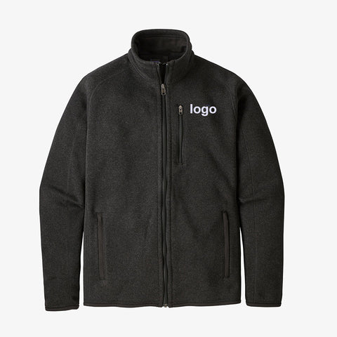 Custom High Quality Men Classic Warm Coat Water Proof Zip Side Pocket Full Zip UP Sweater Jacket Soft Quilted Fleece Jacket