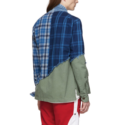 Multi Color Match Check Pattern Fashionable Casual Shirt Men New Pattern Check Cotton Fabric Denim Jacket Print