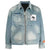 Wholesale Custom Logo 100% Cotton Vintage Washed Label Embroidery Men Zip Up Turn-Down Collar Mens Denim Jacket