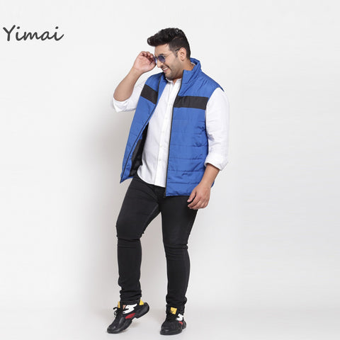 OEM Custom Plus Size Men Winter Fashion Stand Collar Thicken Cotton Warm Bubble Coats Puffer Padded Vest