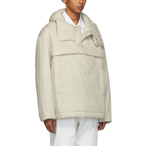 White Color Press-Stud Fastening Winter Clothing Collection for Men High Quality Customized Brand Puffer Jacket