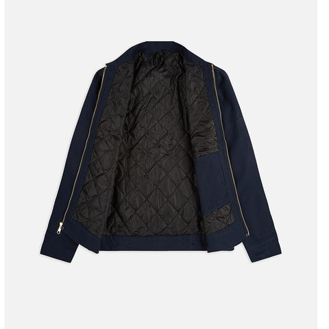 Custom Woven Patches Winter Plus Size Coats Men Patch Pocket Silver Zip UP Cotton Twill Quilted Work Jackets for Men