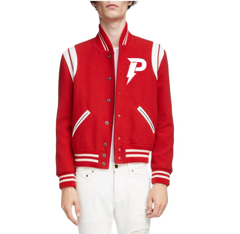 Fashion custom bomber jacket men's red casual high quality stretch wool Baseball wholesale jackets