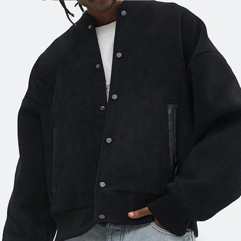 Yimai Garment Manufacturer Custom Young Mens Winter Coats Beige Cotton Baseball Bomber Varsity Jackets 2022