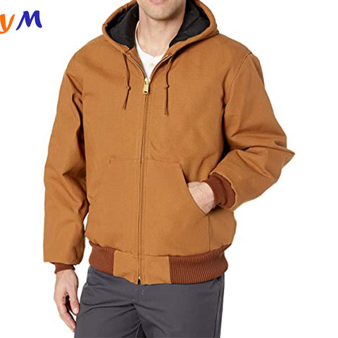 OEM High Quality Loose Fit Firm Duck Insulated Flannel-Lined Active Winter Coat Windproof Casual Softshell Men Jacket