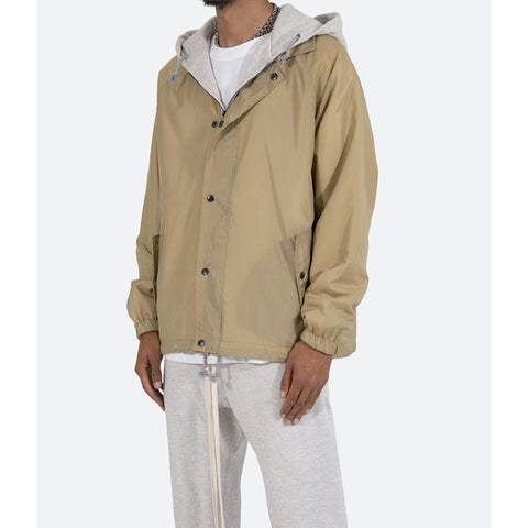 Custom Plus Size Men's Twill Jacket Coats Snap Cinch Closure Cotton Cinches French Terry Hooded Coaches Jackets Man
