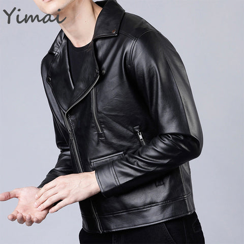 OEM Fashion Designs High Quality Classic Motorcycle Pu Faux Leather Jacket For Mens Blazer Slim Fit Leather Jacket