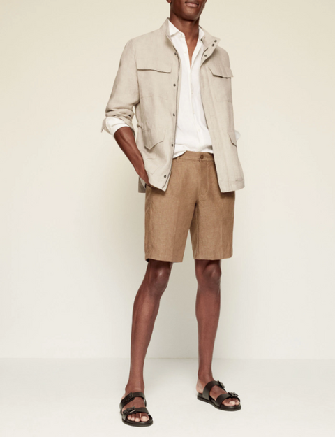 OEM Wholesale customized logo 100% linen saharan jacket cotton mens fashion work jackets