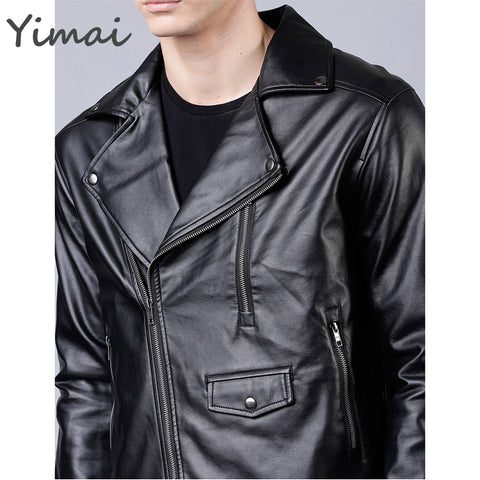 OEM Fashion Designs High Quality Classic Motorcycle Pu Faux Leather Jacket For Mens Blazer Slim Fit Leather Jacket