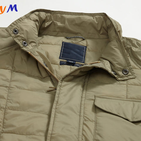 Super Light Nylon Shell Winter Quilted Padded Stand Collar Zip Up Jackets with Snap Buttons