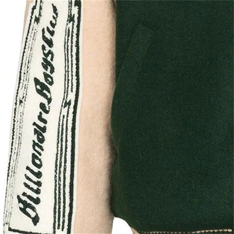 OEM logo patchwork Long sleeve patch embroidered college bomber flight baseball jacket for men