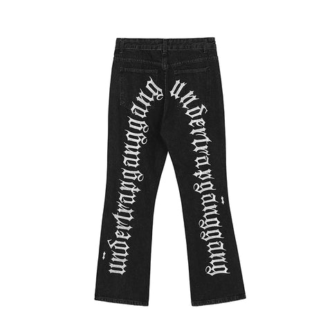 custom wash denim distressed pants tattered embroidered trousers sew plus size streets rock men's jeans