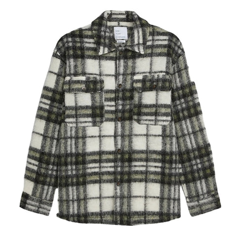 Custom 2022 Men's Street Wear Outfit Cold Winter High Quality London Stylish Plaid Flannel Jackets Oversized Wool Shirt Jackets