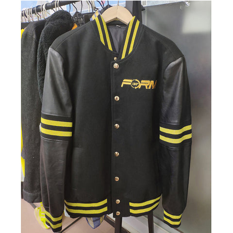 Custom 2022 Winter Men Chenille Embroidery Jackets PU Leather Sleeve Baseball Man Patches Varsity Jackets &Coats