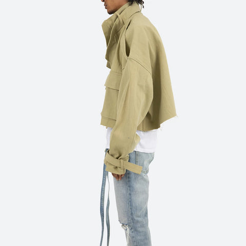 OEM Custom High Quality Wholesales Trendy Plus Size High Street Outdoor Casual Style Khaki Cropped Jackets