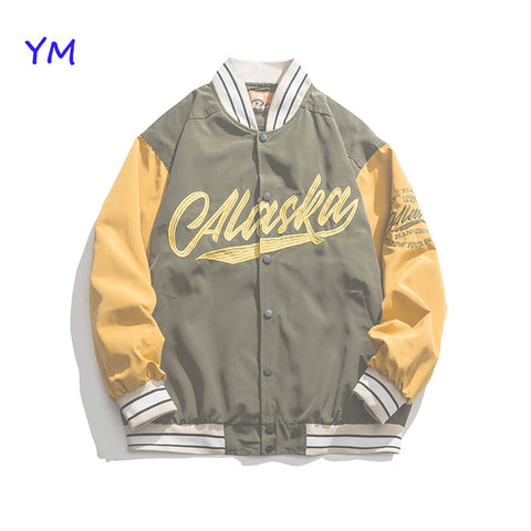 Custom 2022 Hot Sell Men Embroidery Casual Bomber Jacket Cool Motorcycle Varsity Jackets Men