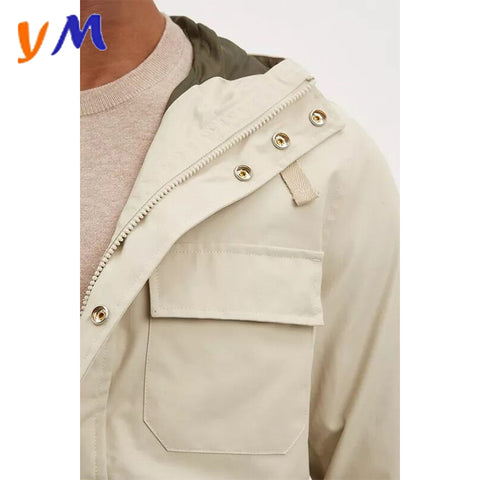 OEM New Arrivals Wholesale Custom Fashion Trendy Windproof Outdoor Plus Size Hooded Parka Men Jacket